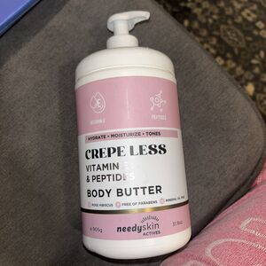 New NEEDY SKIN Crepe Less Vitamin E & Peptides Body Butter Rose Hibiscus